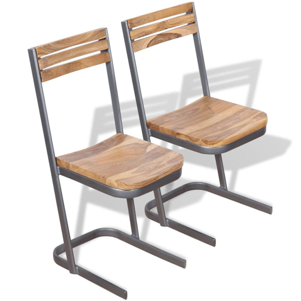 Petromila vidaXL Jedálenské stoličky, 2 ks, masívne teakové drevo